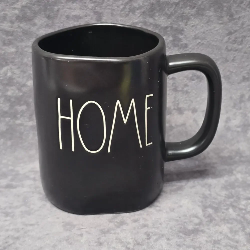 Rae Dunn Artisan Collection By Magenta HOME Black & White Coffee Tea Mug Glass